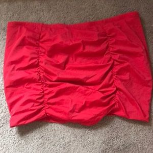 Red torrid high-waisted ruched swim skirt
